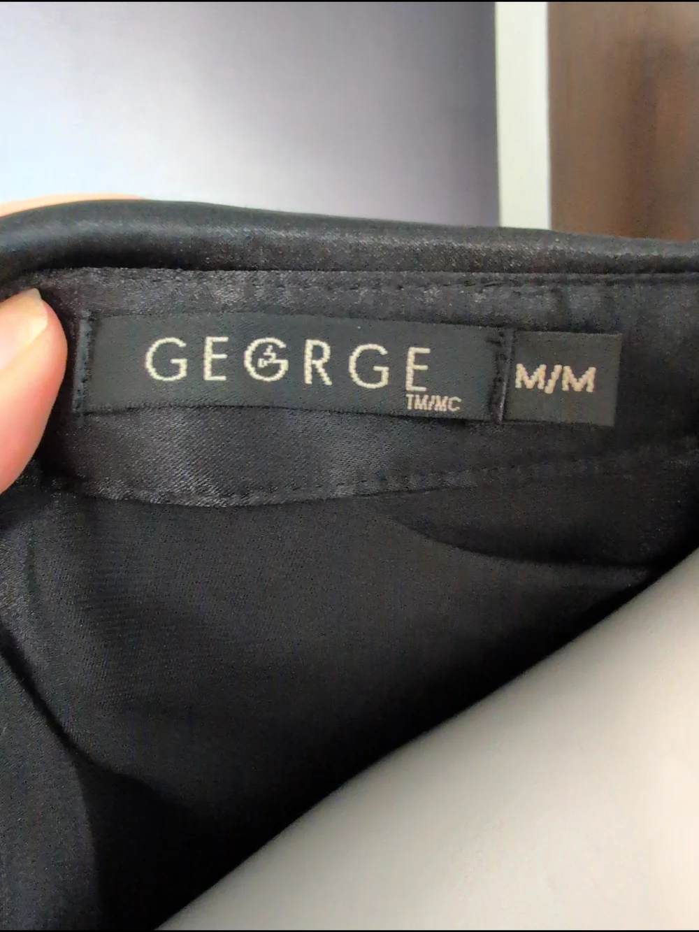 George Black Satin Puff-Sleeve Button-Down Shirt - Picture 8 of 9